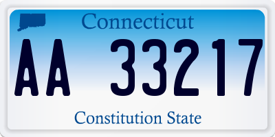 CT license plate AA33217