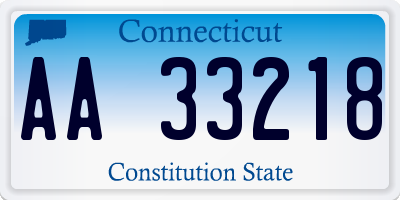 CT license plate AA33218