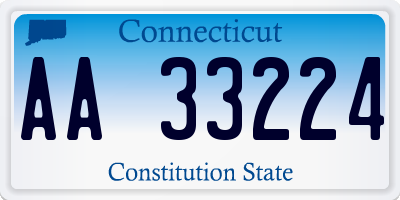 CT license plate AA33224