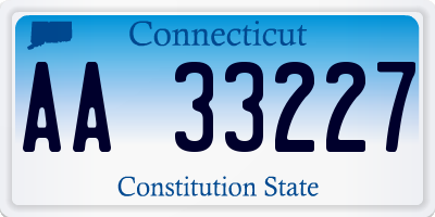 CT license plate AA33227