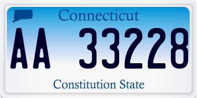 CT license plate AA33228