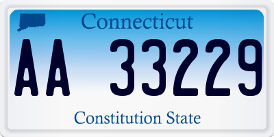 CT license plate AA33229