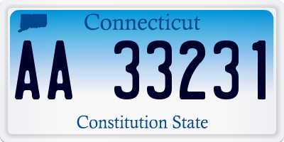 CT license plate AA33231