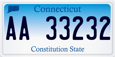 CT license plate AA33232