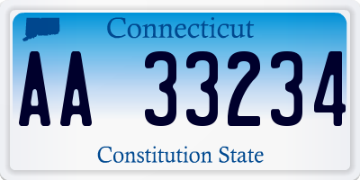 CT license plate AA33234