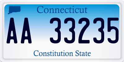 CT license plate AA33235