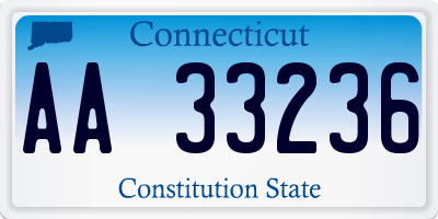 CT license plate AA33236