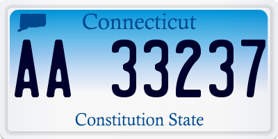 CT license plate AA33237