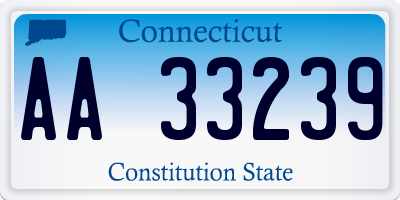 CT license plate AA33239