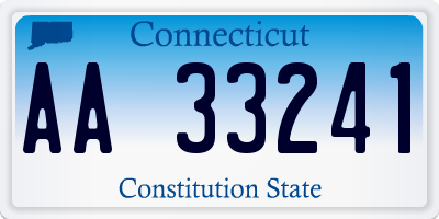 CT license plate AA33241