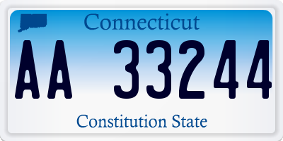 CT license plate AA33244