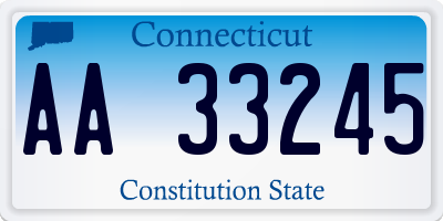 CT license plate AA33245