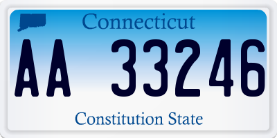 CT license plate AA33246