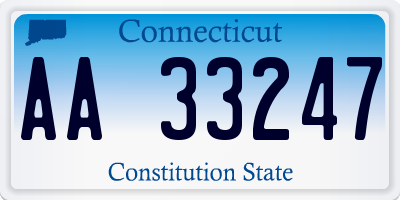 CT license plate AA33247