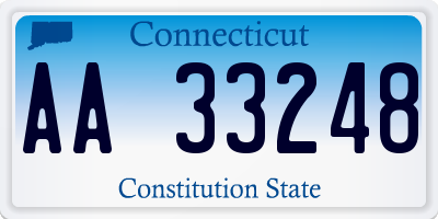 CT license plate AA33248