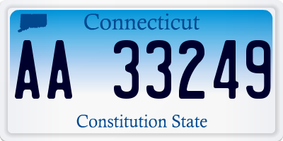 CT license plate AA33249