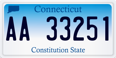 CT license plate AA33251