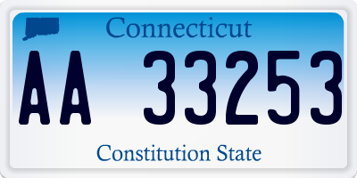 CT license plate AA33253