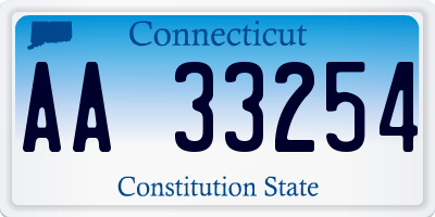 CT license plate AA33254