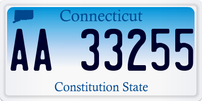 CT license plate AA33255