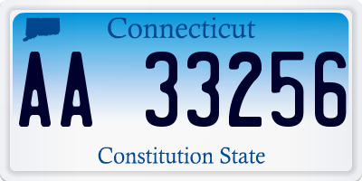 CT license plate AA33256