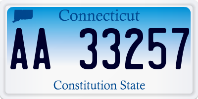 CT license plate AA33257