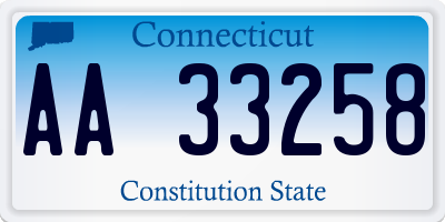 CT license plate AA33258