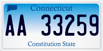 CT license plate AA33259