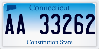 CT license plate AA33262