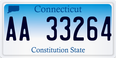 CT license plate AA33264