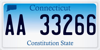 CT license plate AA33266