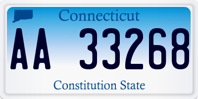 CT license plate AA33268