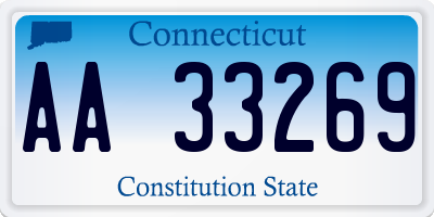 CT license plate AA33269