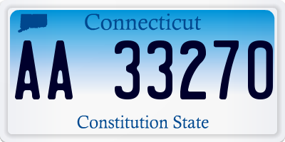 CT license plate AA33270