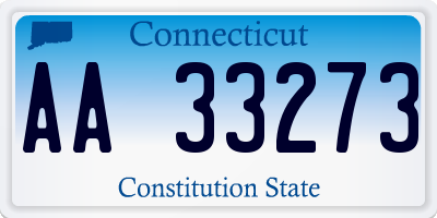 CT license plate AA33273