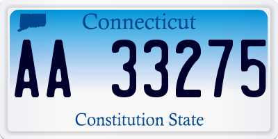 CT license plate AA33275