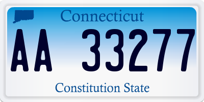 CT license plate AA33277