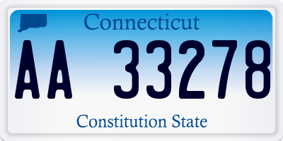 CT license plate AA33278