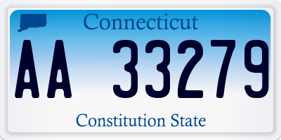 CT license plate AA33279