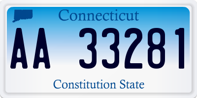 CT license plate AA33281