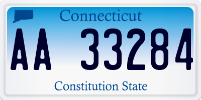 CT license plate AA33284