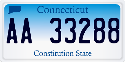 CT license plate AA33288