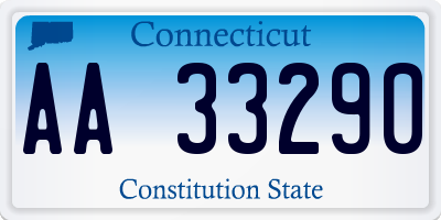 CT license plate AA33290