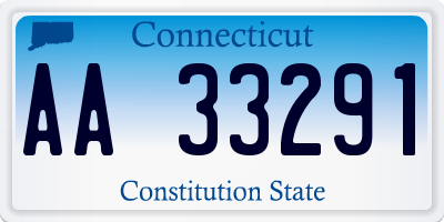 CT license plate AA33291