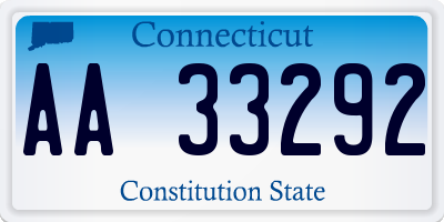 CT license plate AA33292