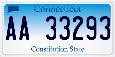 CT license plate AA33293