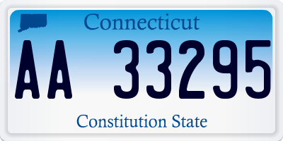 CT license plate AA33295