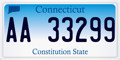 CT license plate AA33299