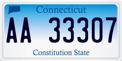 CT license plate AA33307