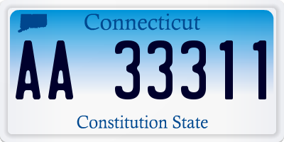 CT license plate AA33311